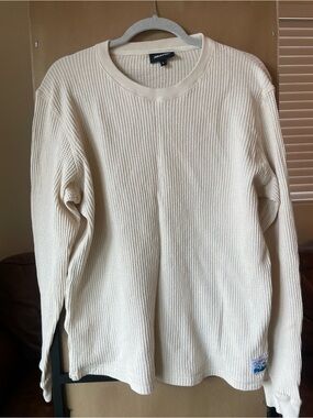 Jiberish Men's Cream Waffle Long Sleeve Shirt WORN ONCE